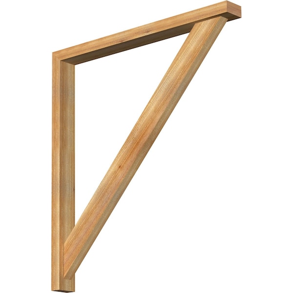 Ekena Millwork Traditional Block Rough Sawn Bracket w/ Offset Brace, Western Red Cedar, 4"W x 40"D x 44"H BKT0402X40X44TRA05RWR - main